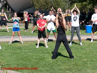 Cia Tweel leading Yoga on Dalhousie U quad