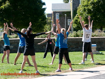 Cia Tweel leading Yoga on Dalhousie quad